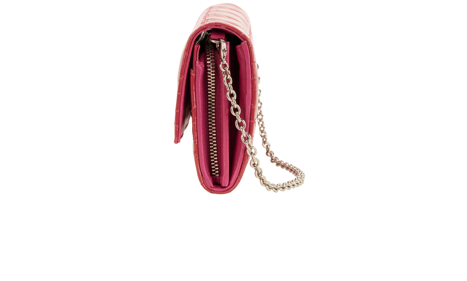 Lady Dior Wallet On Chain, &pound;750, Handbags, Pink, Patent Leather, Bottom view